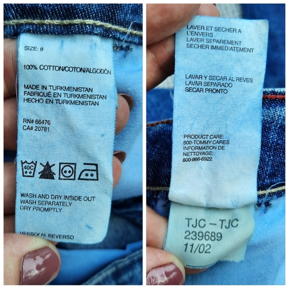 Vintage Tommy Hilfiger Y2K Crop Jeans Cargo Pocket Hi Rise Mom Denim NEW - Picture 10 of 13